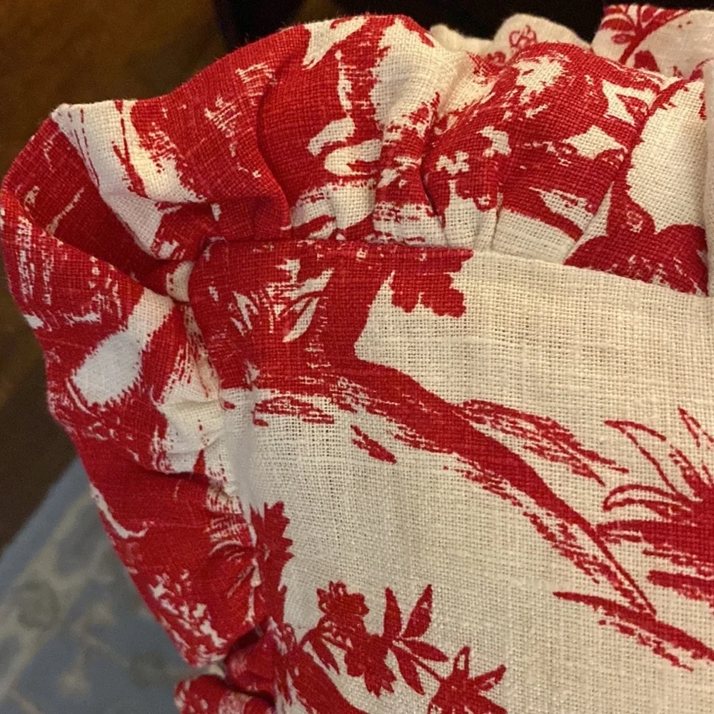 Authentique Vintage Pair of French Toile Euro-Shams 26 » Square ~ France ~ VGVC